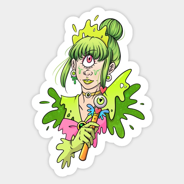 Magical Cyclops Girl Sticker by Fizzy Vee